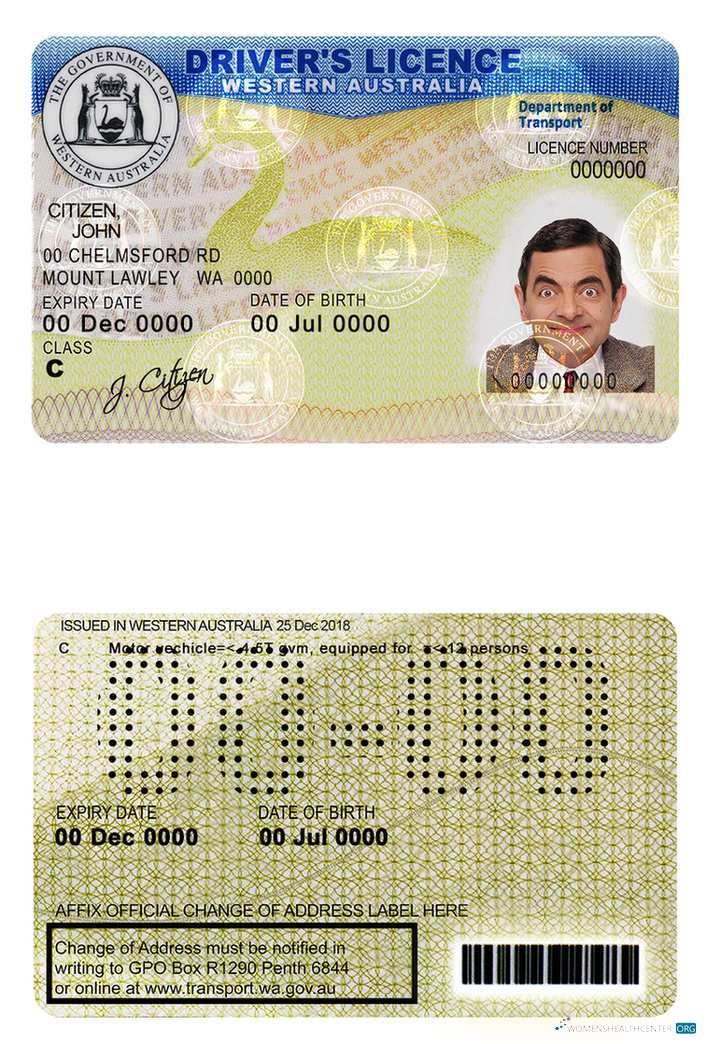 download Western Australia driver license